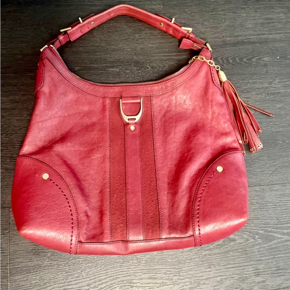 Red Leather Cole haan Bag  (with or without Wallet)